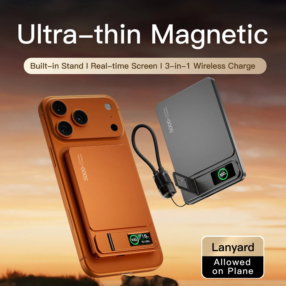10000mAh Slim Power Bank — Lightweight Portable Charger for Everyday Carry