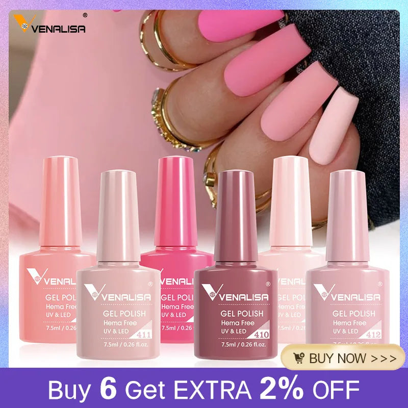 Venalisa VIP4 Gel Nail Polish 7.5ml — Soak Off UV/LED Long-Lasting Color