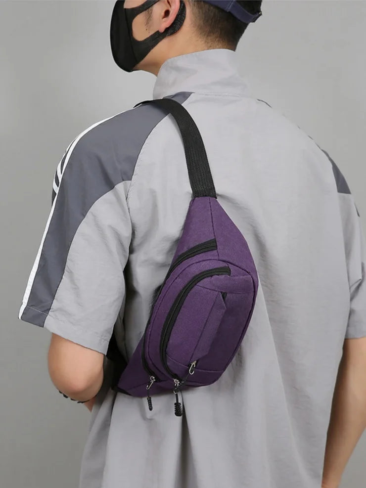 Adjustable Multi-Pocket Waist Bag – Commuter Shoulder Strap Travel Bag for Outdoor Sports