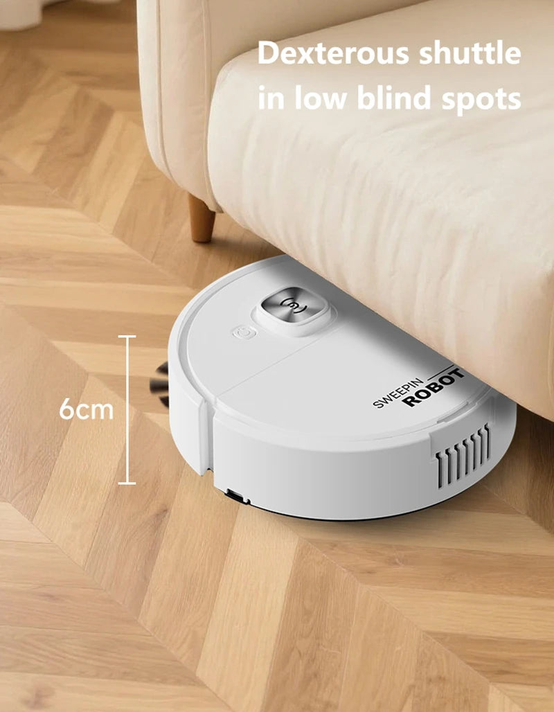 Mini 3-in-1 Robot Vacuum Cleaner — Intelligent Smart Sweeping Robot for Home Floor, Carpet, Dust & Mopping