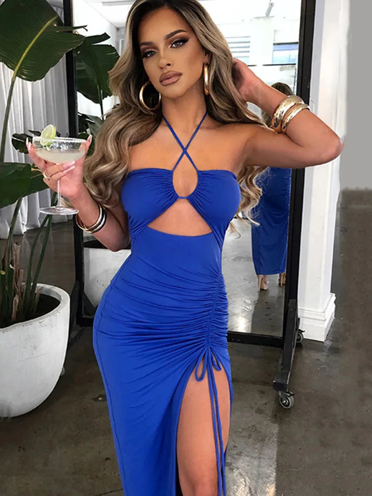 Sleeveless Backless Bodycon Club Midi Dress — Sexy Slim Night Party Dress