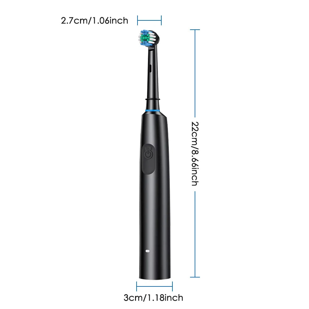 Ms.Dear Rotating Electric Toothbrush – 5 Modes, IP67 Waterproof, 30-Day Battery, 4 Brush Heads