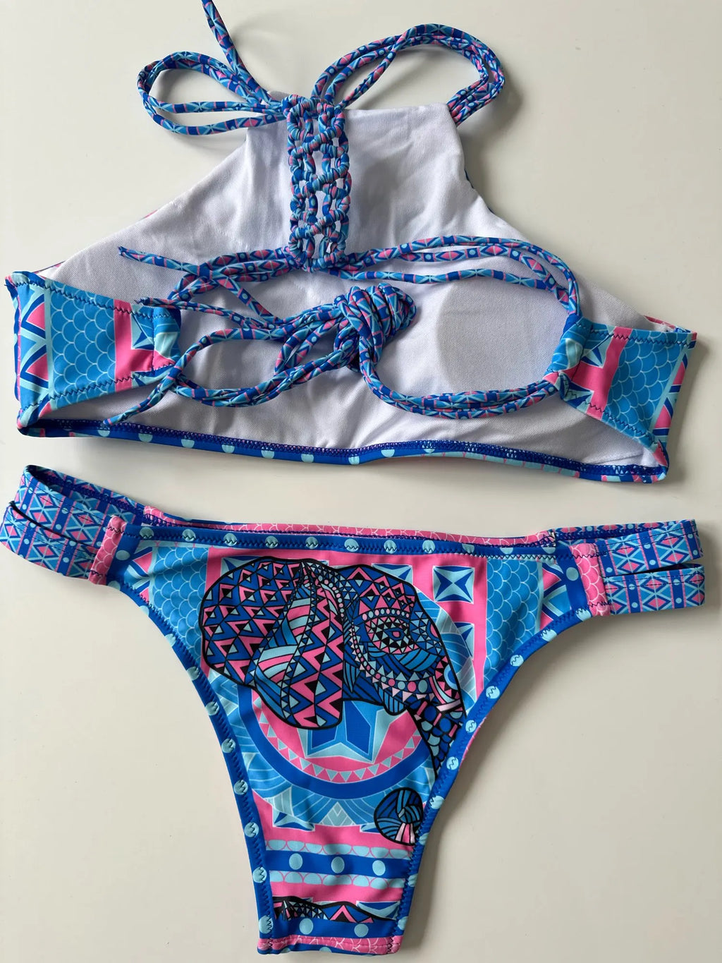 High Neck Crochet Tank Crop Bikini Set — Women's Monokini Swimsuit 2025