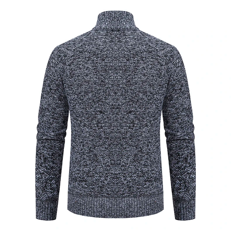 Men's Fleece Zip Cardigan Jacket — Warm Casual Layering Piece