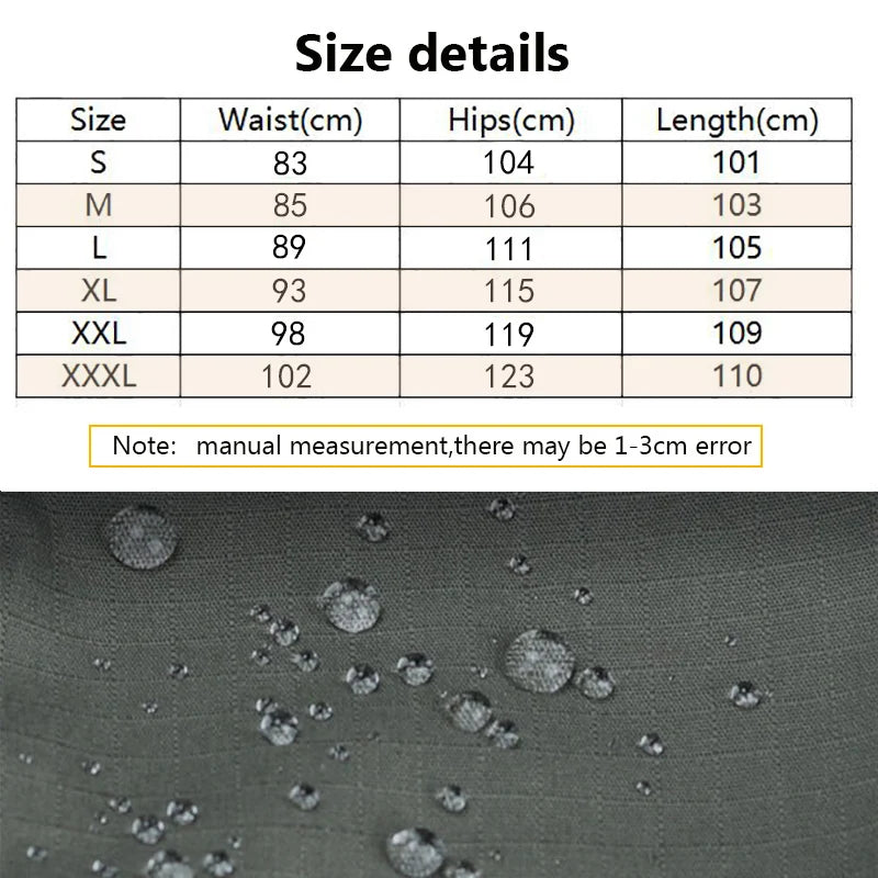 Men's Tactical Waterproof Cargo Work Pants — Multi-Pocket Outdoor Hiking Trousers for Spring, Autumn & Winter