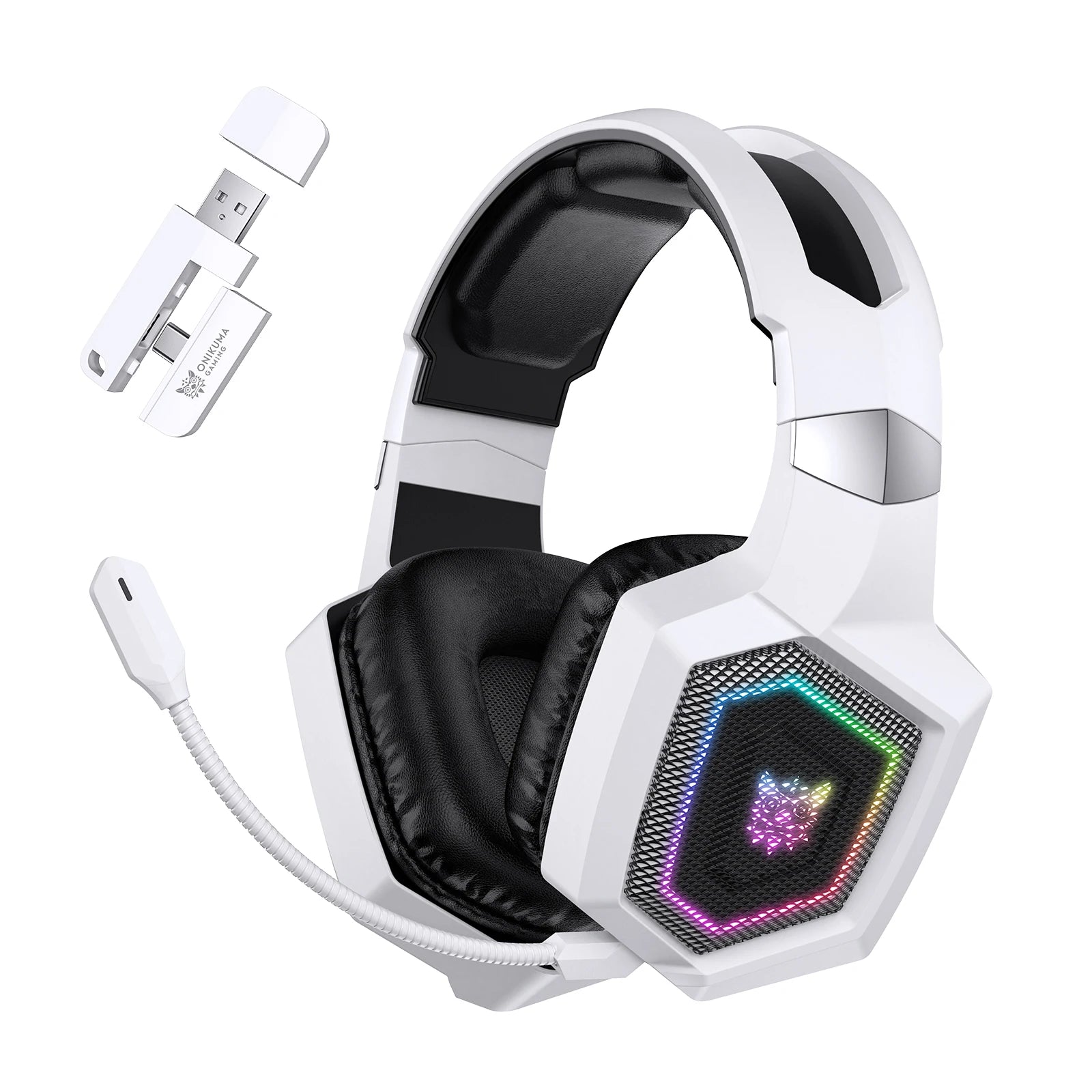 ONIKUMA GT806 Wireless Gaming Headset — 2.4GHz & Bluetooth 5.3, HiFi Sound, RGB, Noise-Canceling Mic for PC & Laptop