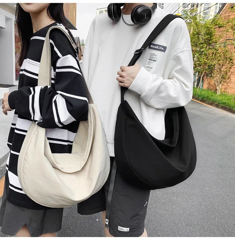 Extra Large Nylon Crossbody Bag – Big Capacity Unisex Shoulder Hobo Travel Bag