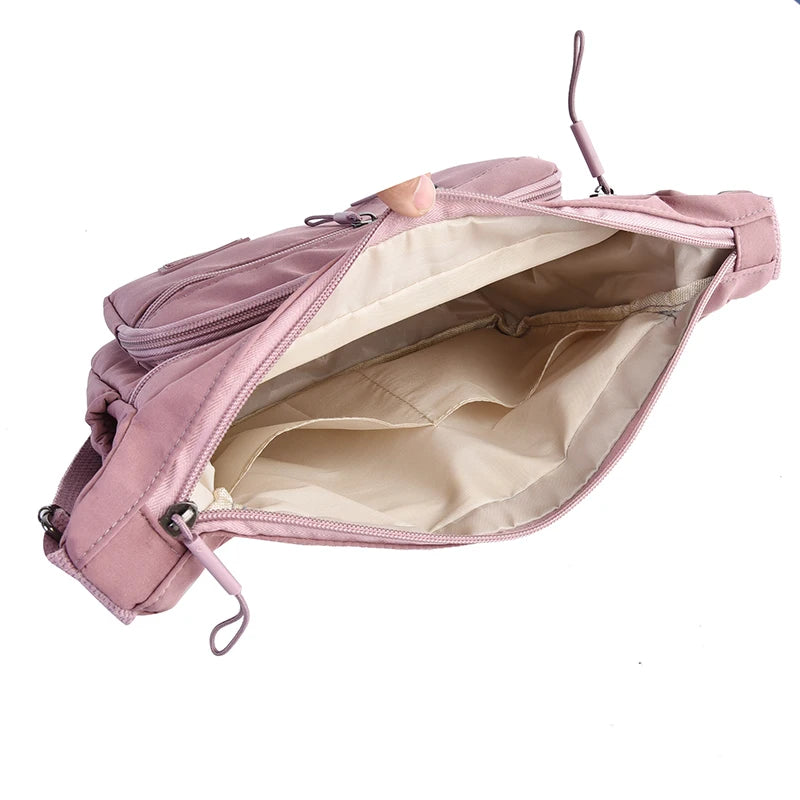 Fashion Women's Crossbody Bag Multi-Pockets High-Quality Waterproof Nylon Large Capacity Shoulder Messenger Handbag