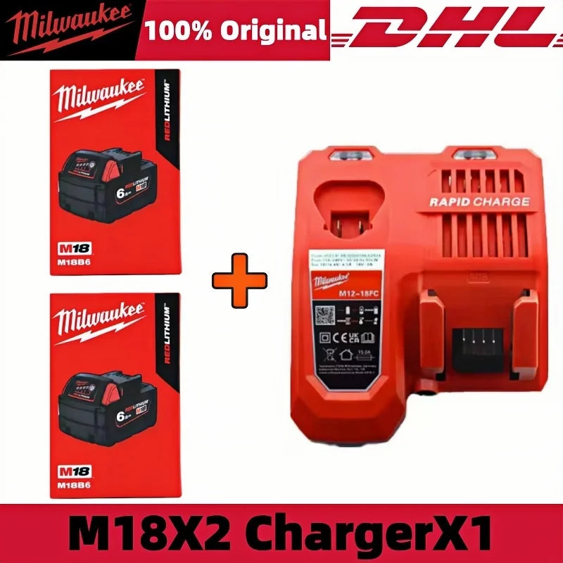 Milwaukee M18 6Ah Replacement Battery – 18V Lithium-Ion Rechargeable for M18 Cordless Power Tools