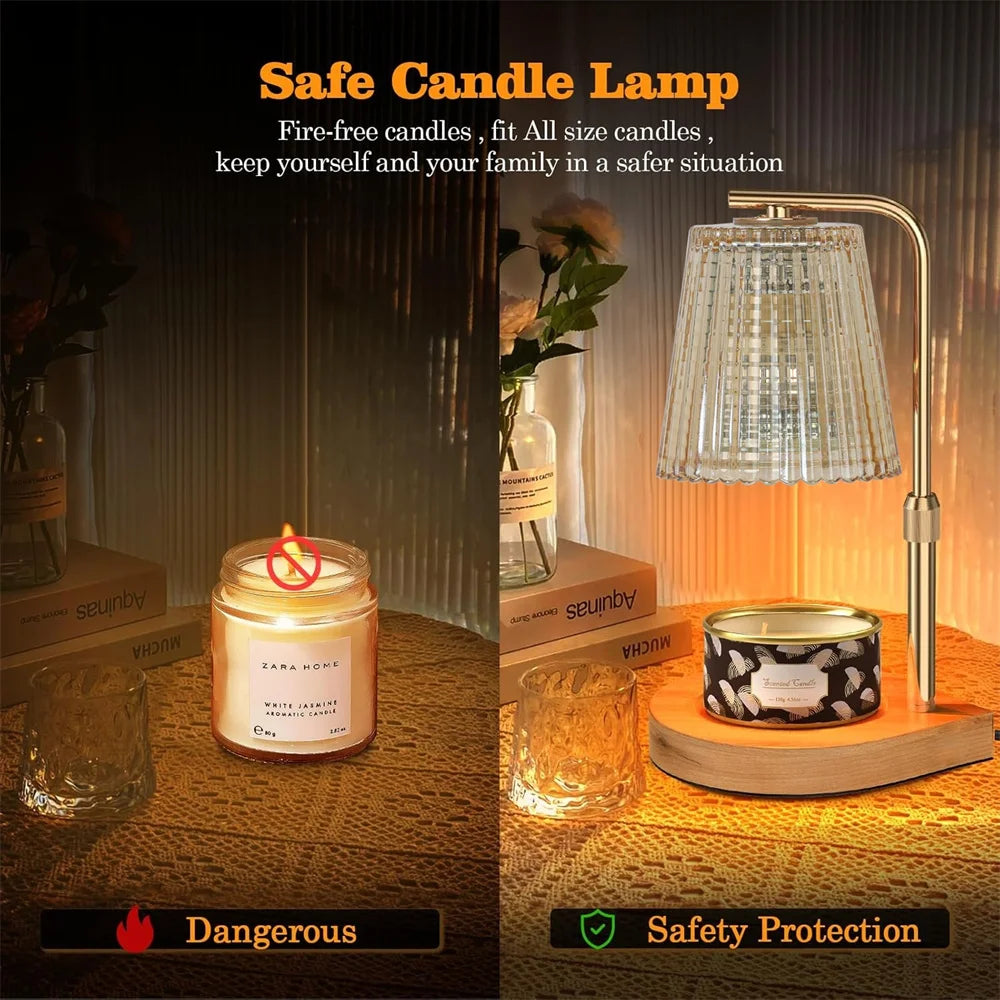 Flower Candle Warmer Lamp with Adjustable Height