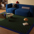 VIKAMA Vintage Crystal Velvet Rug – Stain-Resistant Non-Slip Living Room & Bedroom Mat