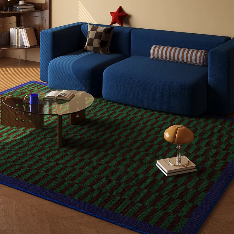 VIKAMA Vintage Crystal Velvet Rug – Stain-Resistant Non-Slip Living Room & Bedroom Mat