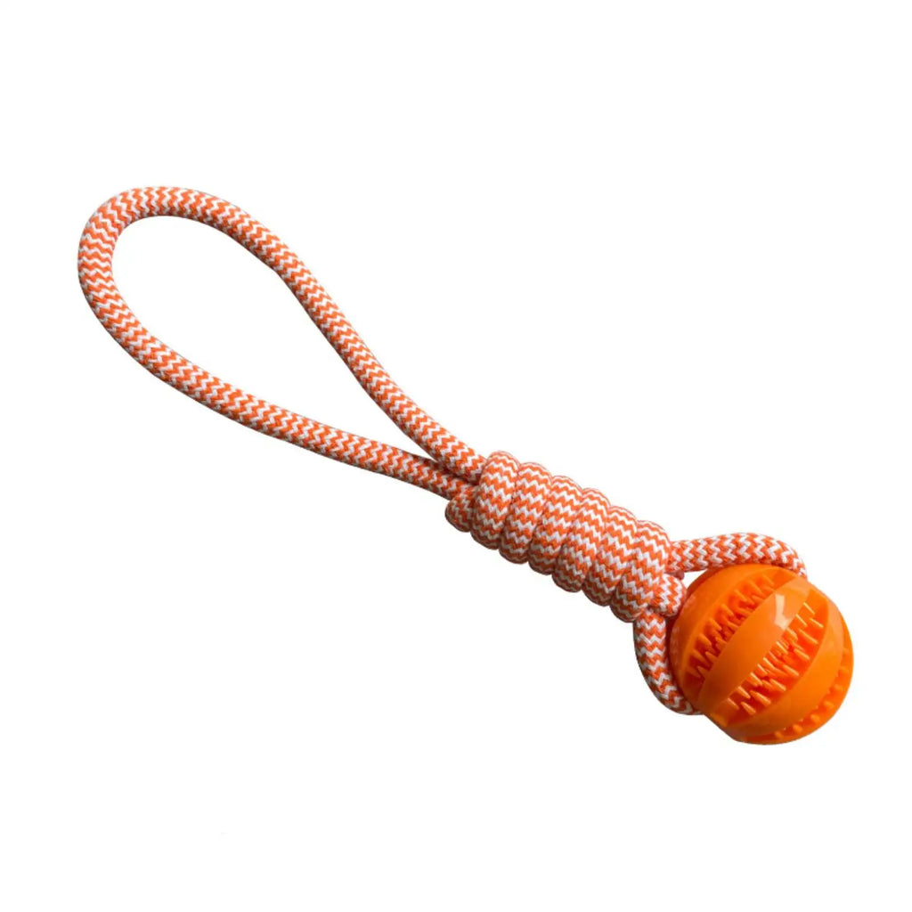 Treat-Dispensing Rope Ball Puzzle Toy for Dogs