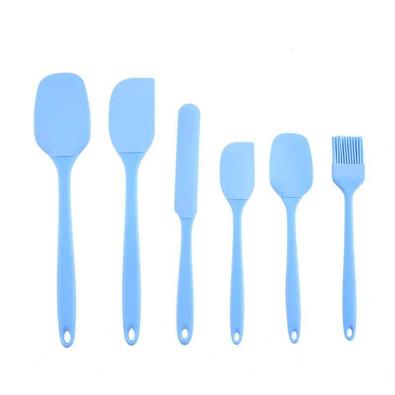 Silicone Baking Tool Set 6-Piece – Spatula, Cream Scraper, Oil Brush & More for Kitchen & Baking