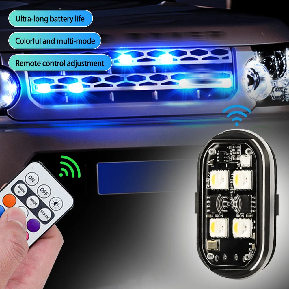 Wireless LED Strobe Car Atmosphere Lights — 8 Colors