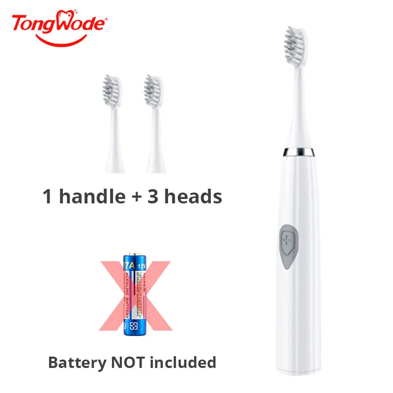 Tongwode Sonic Electric Toothbrush for Adults – Soft Bristle, IPX6 Waterproof, 3 Brush Heads