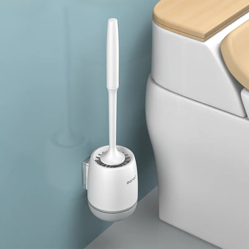 Silicone Toilet Brush & Cleaner – Wall-Mounted Bathroom Scrubber for Toilet, Bathtub & Floor