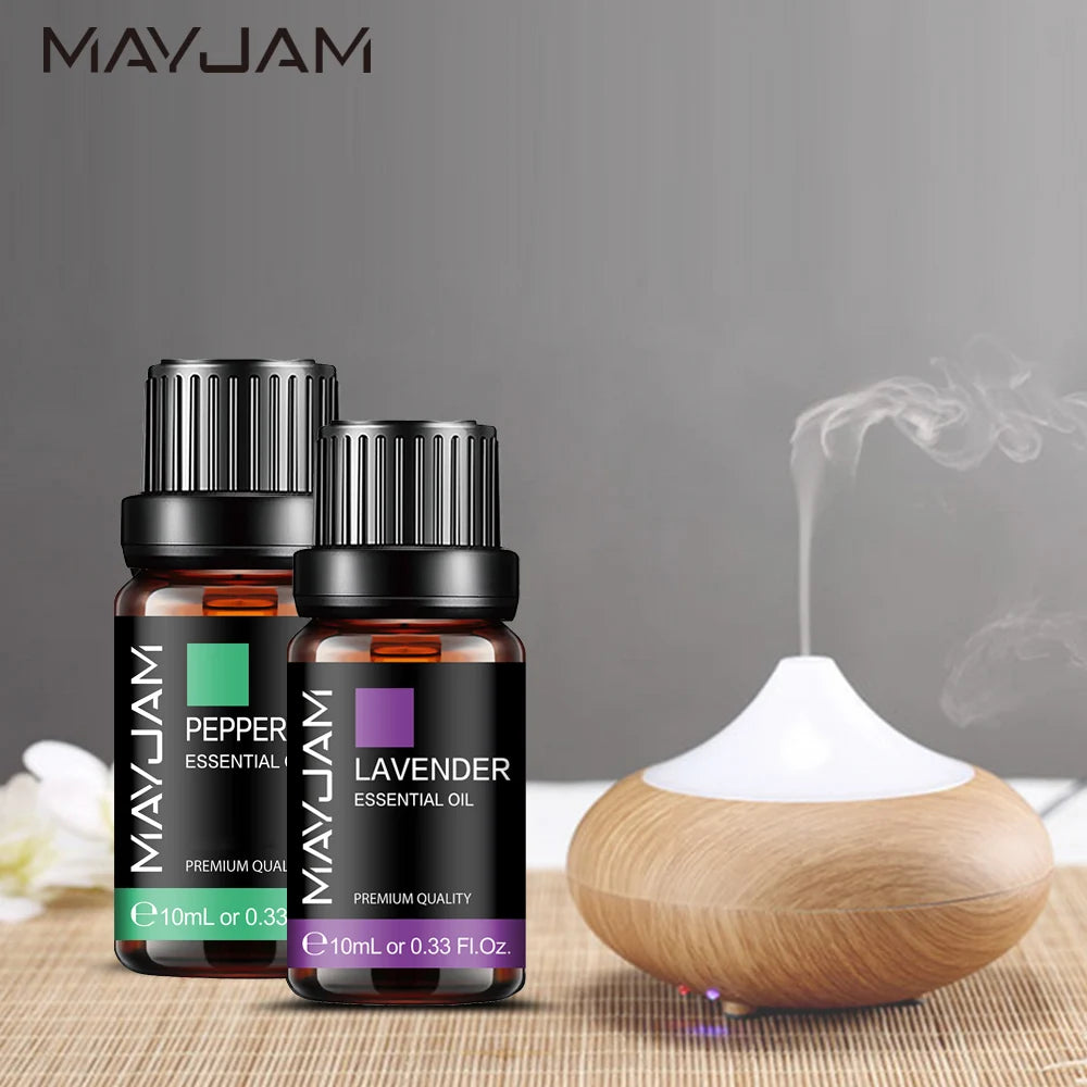 MAYJAM Essential Oils — Lavender, Lemongrass, Jasmine, Vanilla, Eucalyptus & Rose for Diffusers & Candle Making