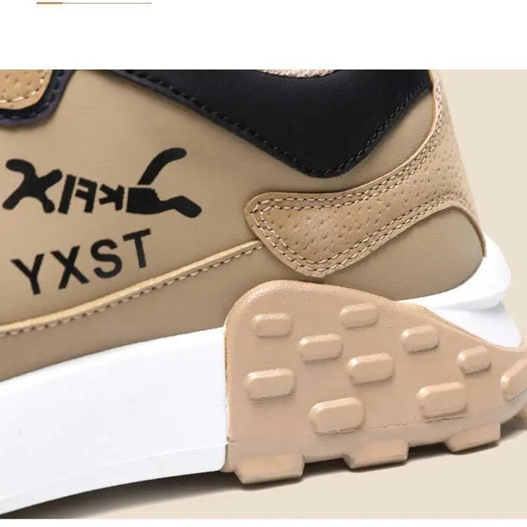 Men's Breathable Faux Leather Lace-Up Sneakers