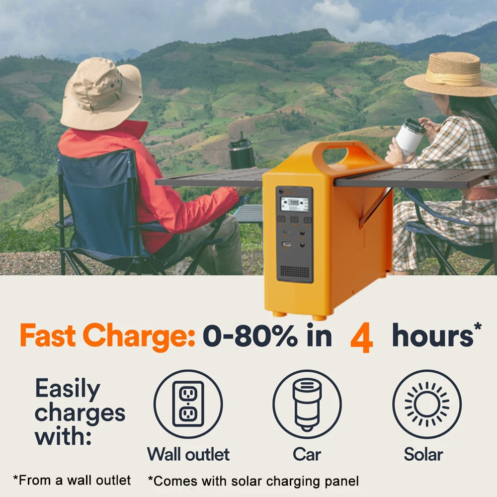 jsdsolar 100W Portable Solar Power Station — AC 110V/220V LiFePO4 Power Bank UPS for Camping & Outdoor