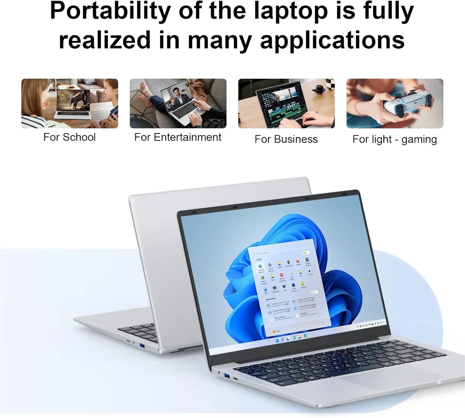 14.1" Intel i7 & Atom Dual-Processor Laptop – 12GB RAM, Up to 2TB SSD, Windows 11 Pro