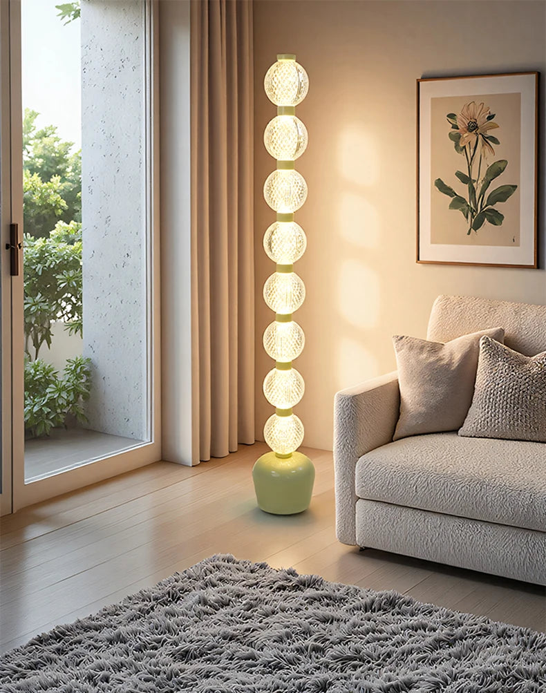 Globe Floor Lamp – Eight-Light Vertical Design