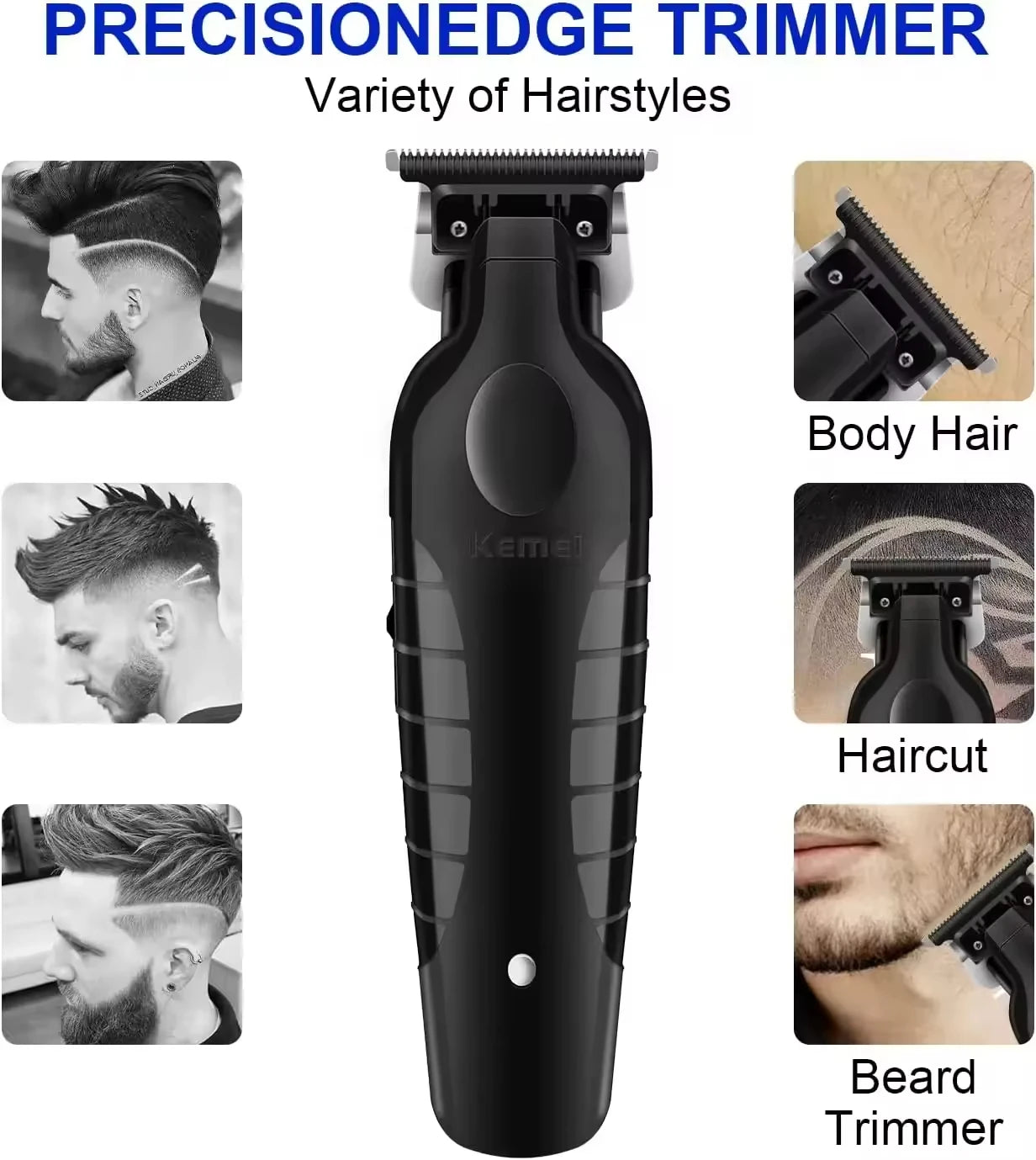 Kemei KM-2299 & KM-1102 USB Rechargeable Hair Clipper Kit – Rotary Motor, 180-Min Runtime