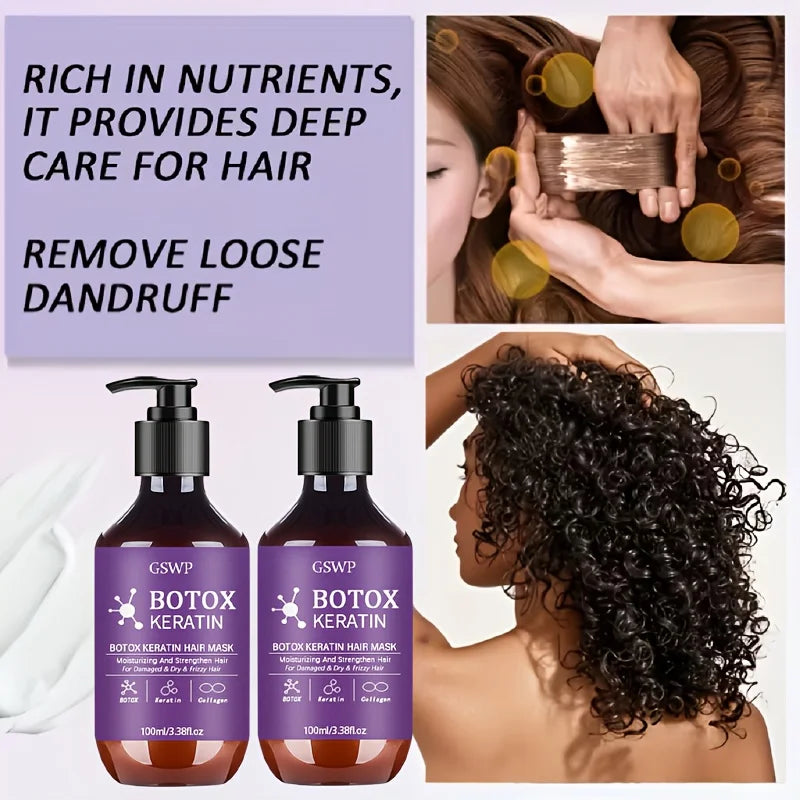 GSWP Botox Keratin Hair Mask, moisturizes and strengthens damaged hair, reduces frizz, split ends and tangles.100ml/200ml