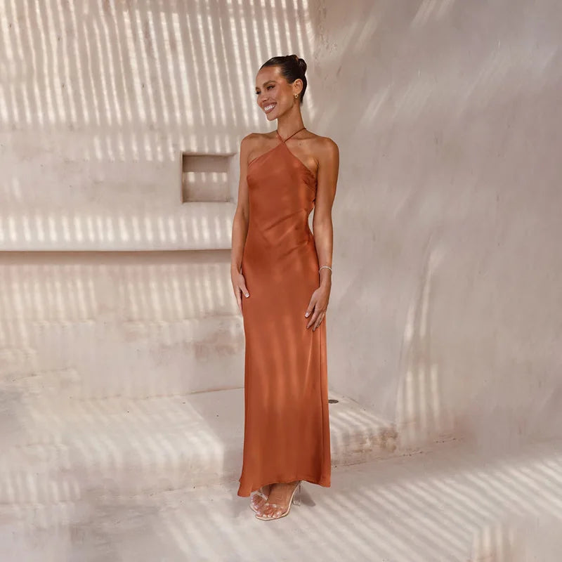 Sleeveless Backless Slim Maxi Party Dress — Sexy Solid Temperament Formal Dress