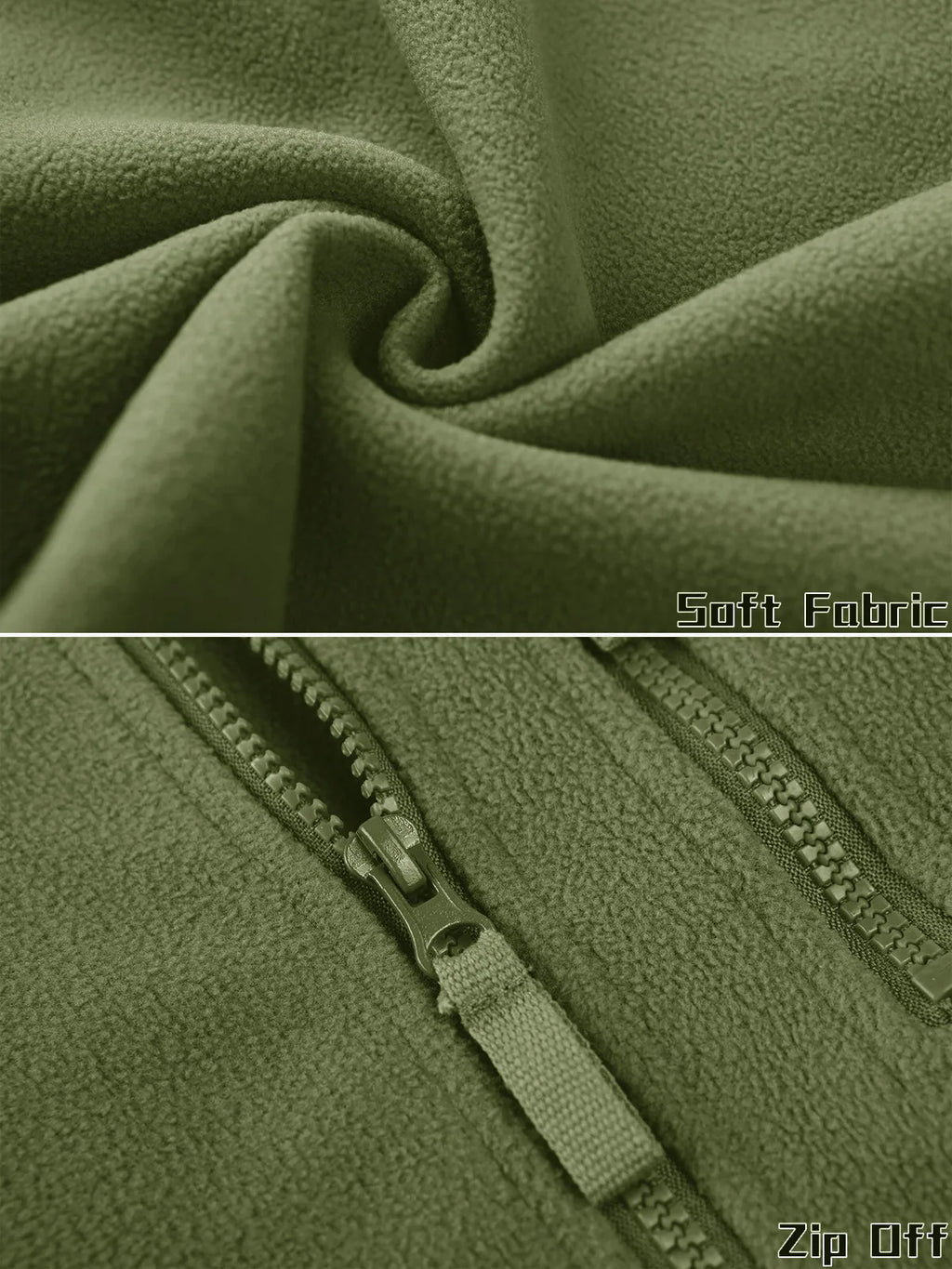 Men's Full Zip Fleece Hiking Windbreaker — Multi-Pocket Outdoor Work Jacket