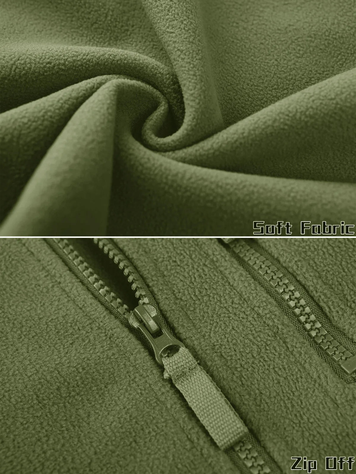 Men's Full Zip Fleece Hiking Windbreaker — Multi-Pocket Outdoor Work Jacket