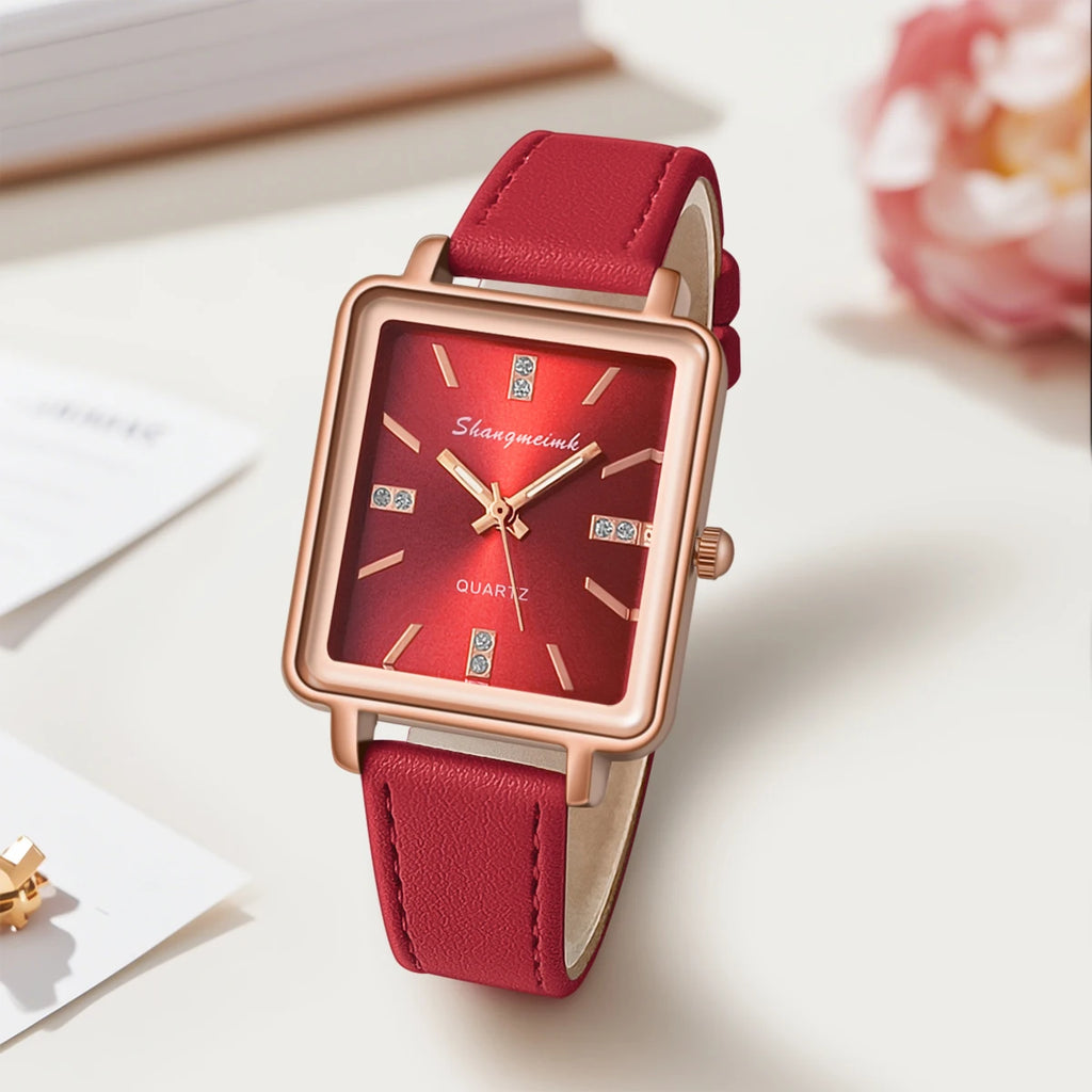 Minimalist Women's PU Leather Quartz Wrist Watch