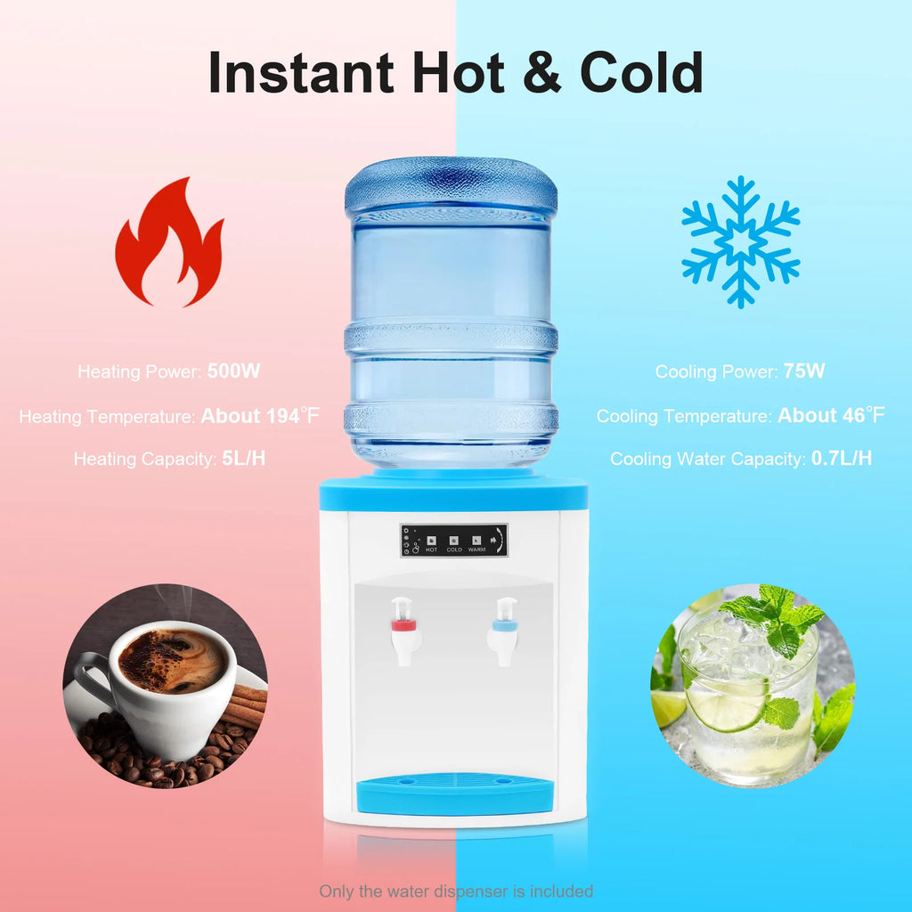 Countertop Hot & Cold Water Dispenser — Compact 1.1–4.9 Gal Energy-Saving for Home & Office
