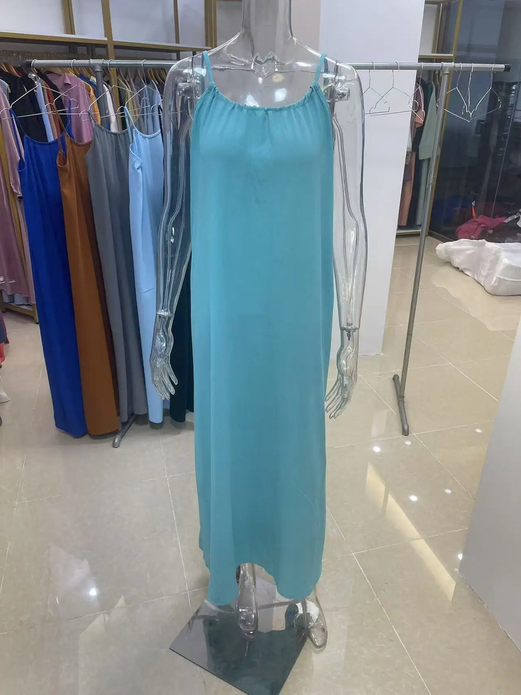 Women's Strapless Backless Loose Maxi Dress – Comfortable Sleepwear & Casual Home Dress