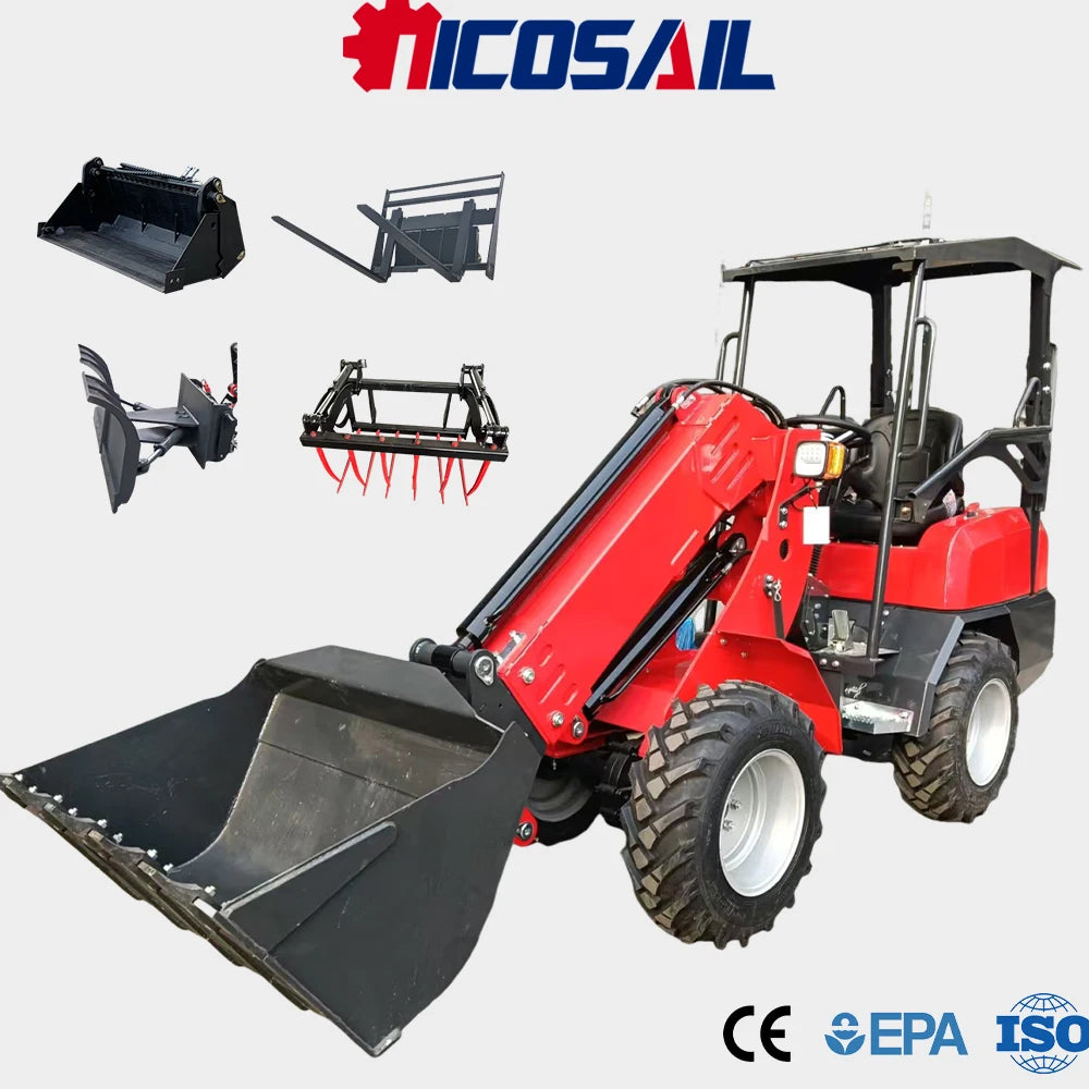 Nicosail KZL918 Mini Telescopic Wheel Loader – CE Certified, Easy Operation for Farm & Construction