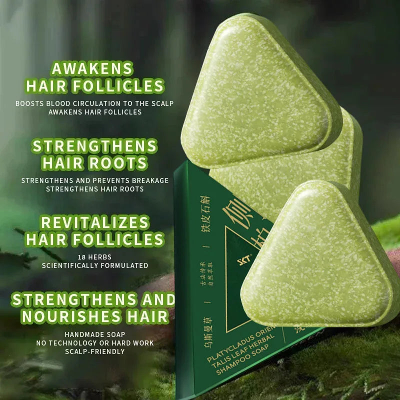 Arborvitae & Usman Grass Shampoo Soap Bar – Anti-Dandruff, Hair Loss & Oil Control