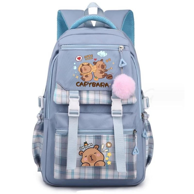 Capybara Print Women's Laptop Backpack – Large Capacity School Bag