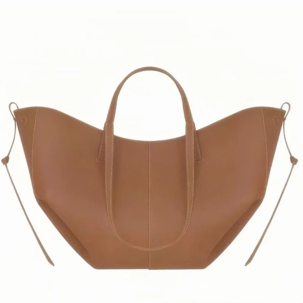 Large Capacity Genuine Cowhide Leather Tote Bag – Underarm Shoulder Bag for Women 2026