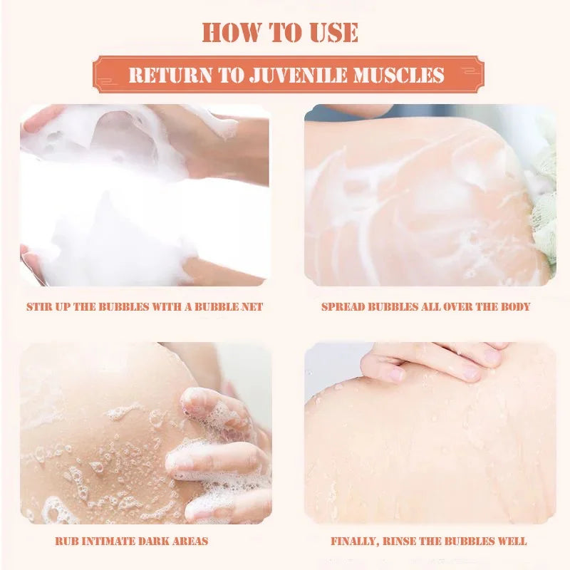 Body Whitening & Brightening Soap Bar – Bleaching Scrub for Knees, Armpits & Intimate Areas