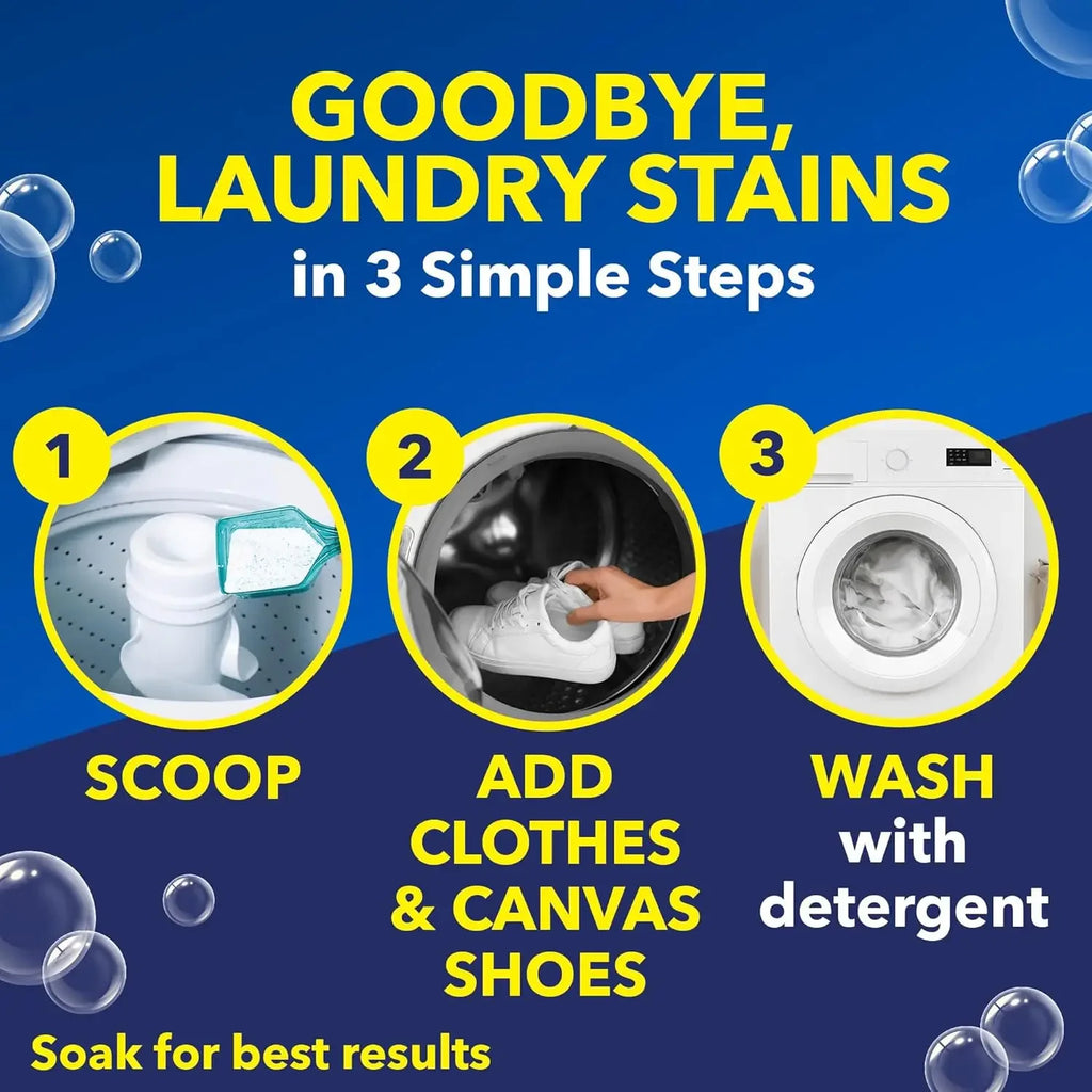 Revive Your Whites Instantly — Fabric Stain Remover & Whitening Powder | 110g/300g, Yellow Stain Removal, Deep Decontamination, Bleach-Safe