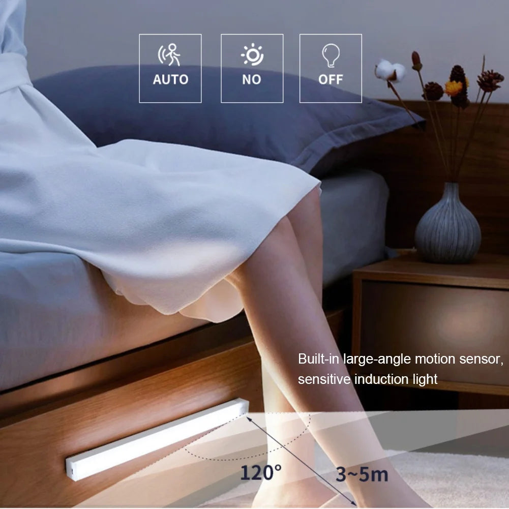 Motion Sensor LED Night Light – USB-C Rechargeable, 3 Color Temps, Wireless Cabinet & Staircase Lamp