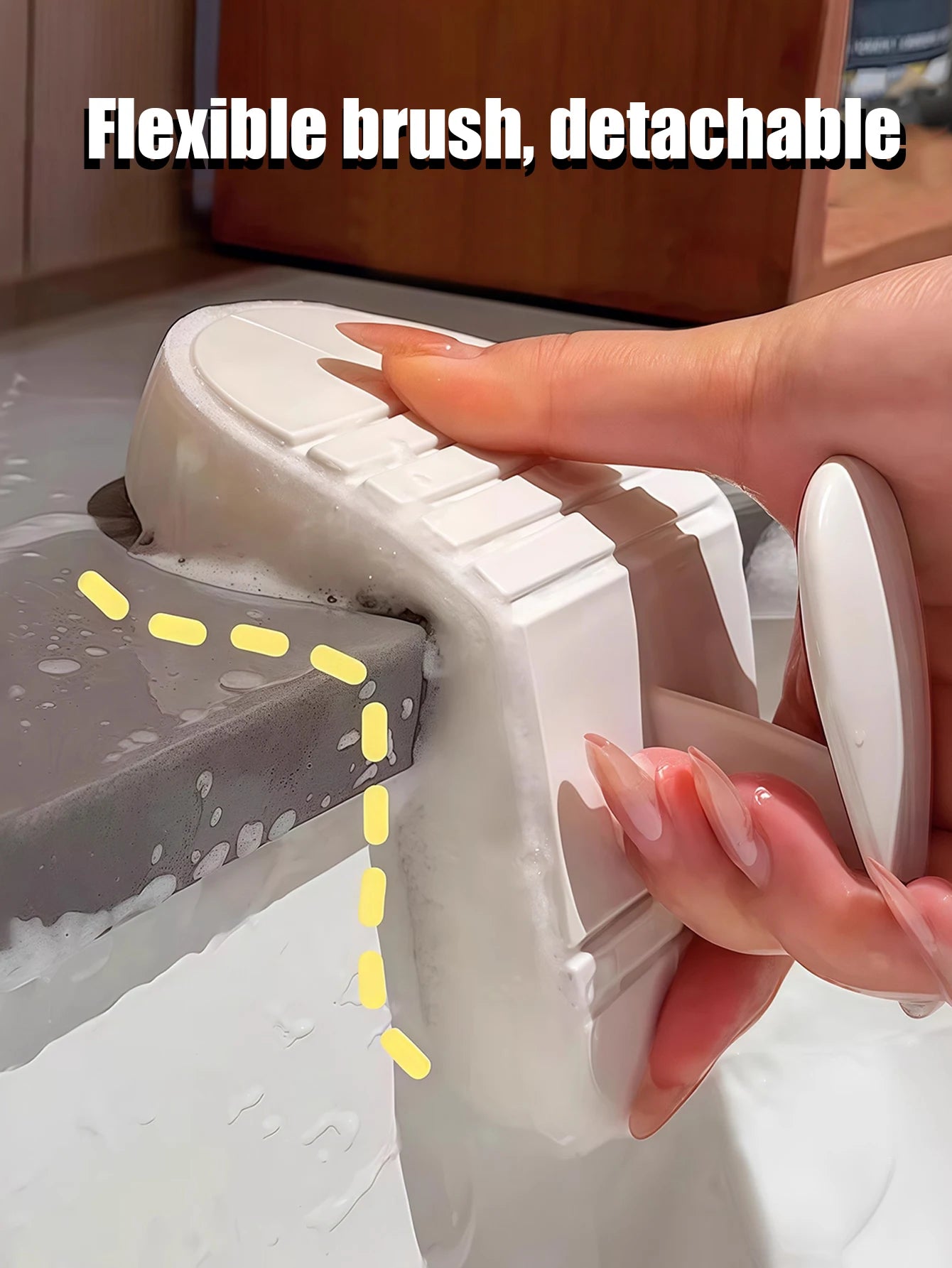 Flexible Bendable Cleaning Brush — Sponge Scrubber for Hard-to-Reach Areas
