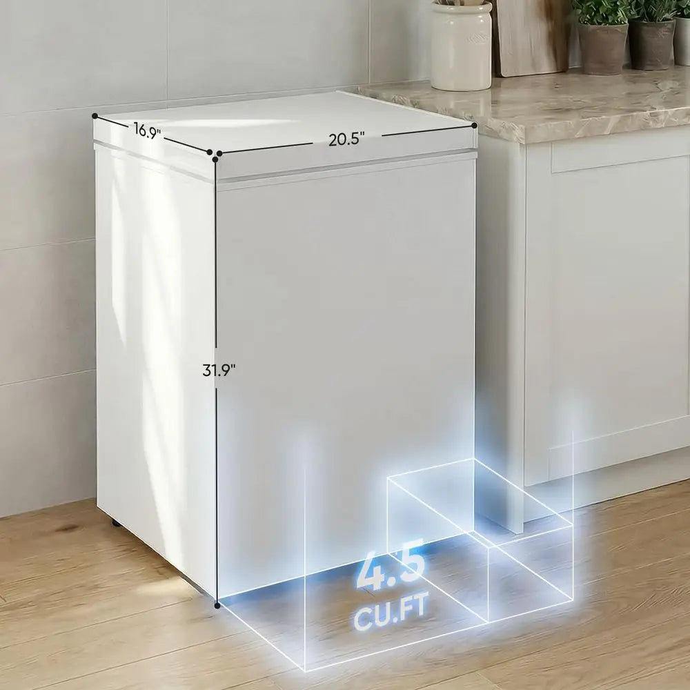 Compact Chest Freezer with Removable Basket – 7-Level Temperature, Low Noise, Top Open Door