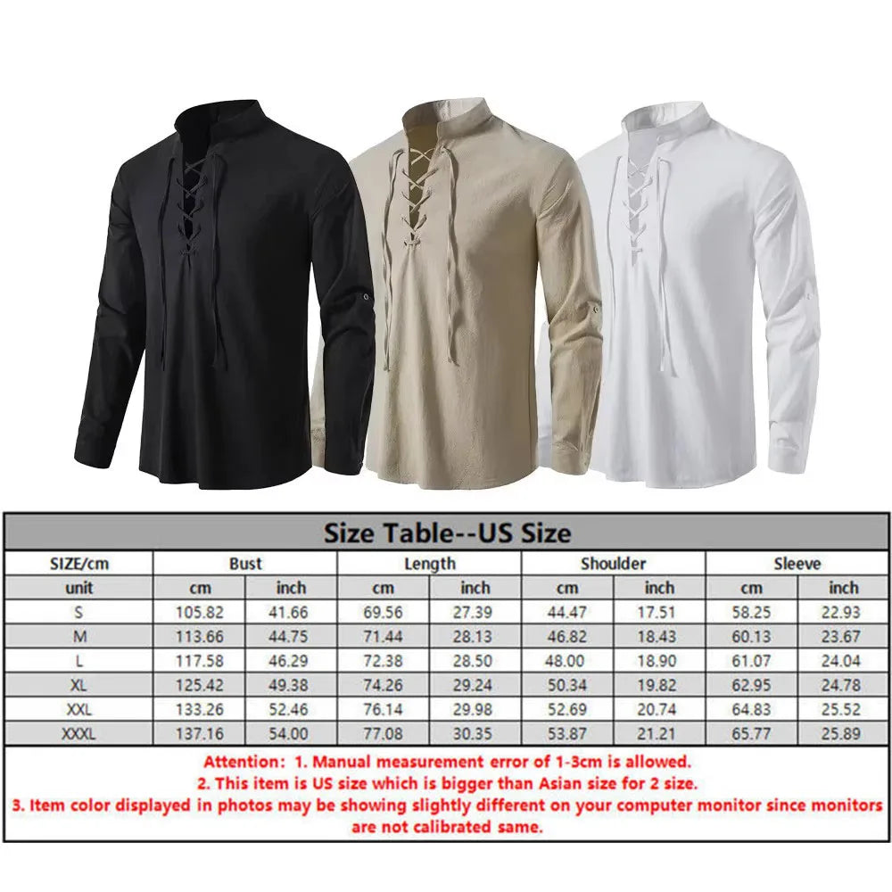 Men's Cotton Linen Shirt & Pants Set – Solid Color Hawaiian Beach Vacation Casual 2-Piece