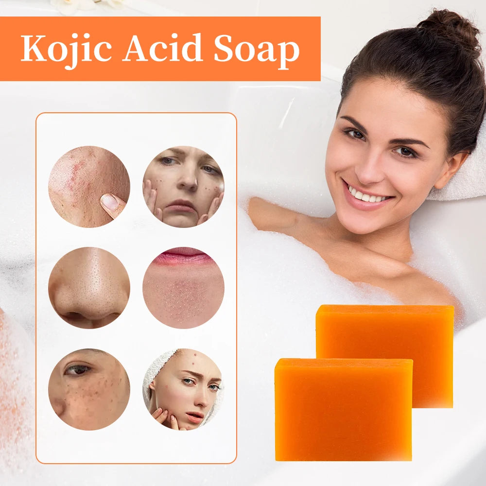 Kojic Acid Brightening Soap Bar – Handmade Natural Cleansing Bath Bar for Dark Spots & Even Skin Tone