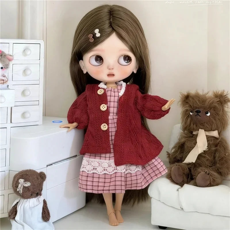 Blythe Doll Outfit Clothing Set – Princess Lace Maid Skirt & Vintage Dress Accessories for OB24 OB22 1/6