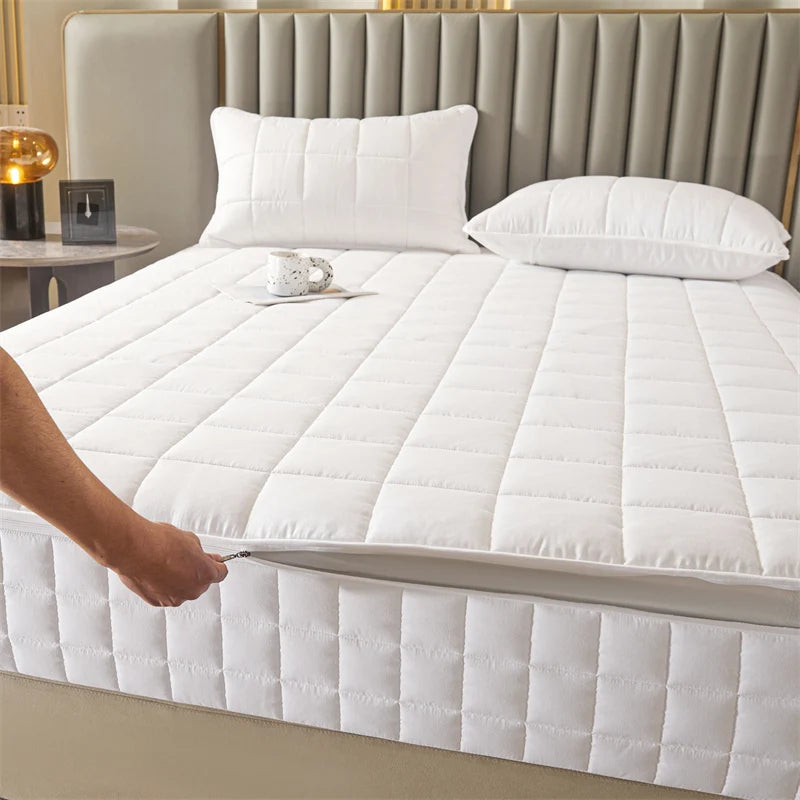 Six-Sided All-Inclusive Mattress Cover with Zipper – Thickened Quilted Protector, Custom Sizes