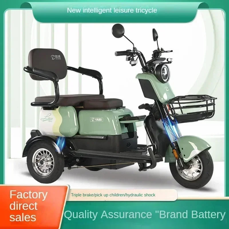 3-Wheel Electric Mobility Scooter for Adults, Long-Range Tricycle