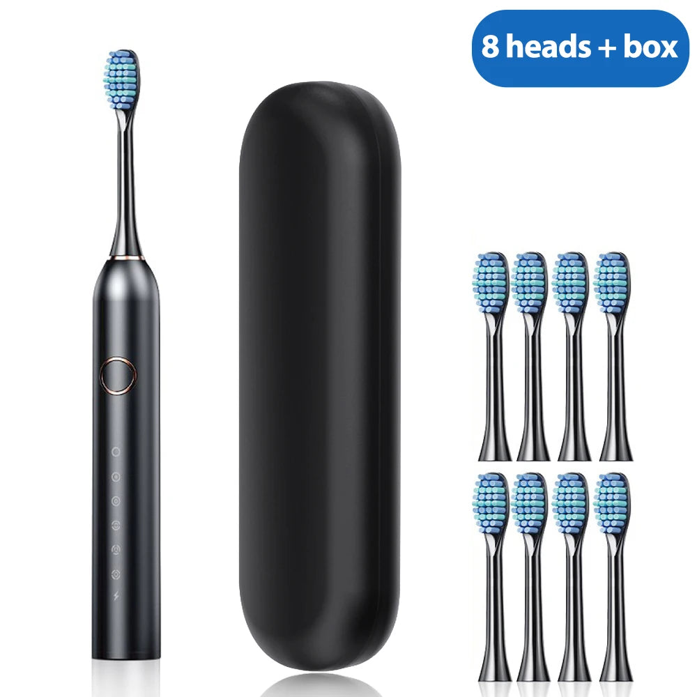Sonic Electric Toothbrush – 40K VPM, 6 Modes, 8 Brush Heads, Smart Timer, Type-C Rechargeable