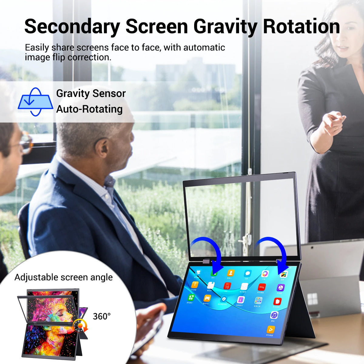 15.6-Inch Dual Screen Portable Monitor – Full HD IPS Touch